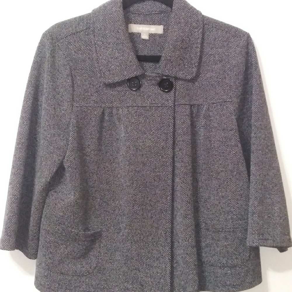 🍒 Croft & barrow black/white cape/jacket